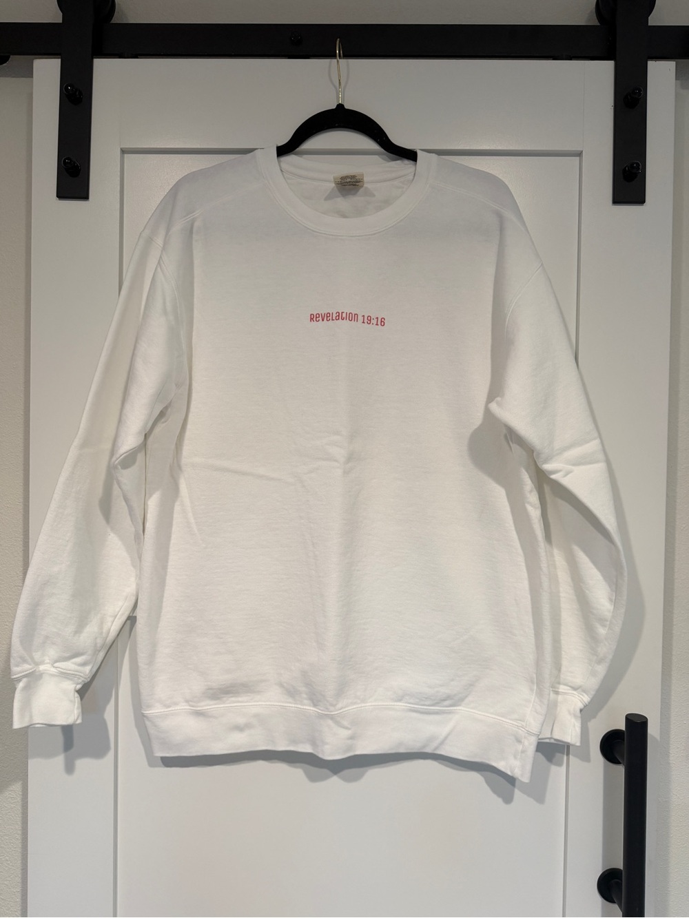 Comfort Colors White Crewneck Sweatshirt with Pink Script